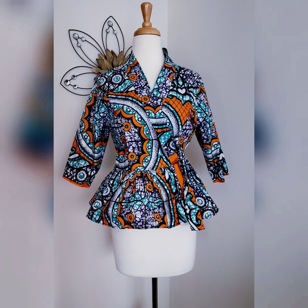 Ankara wrap top